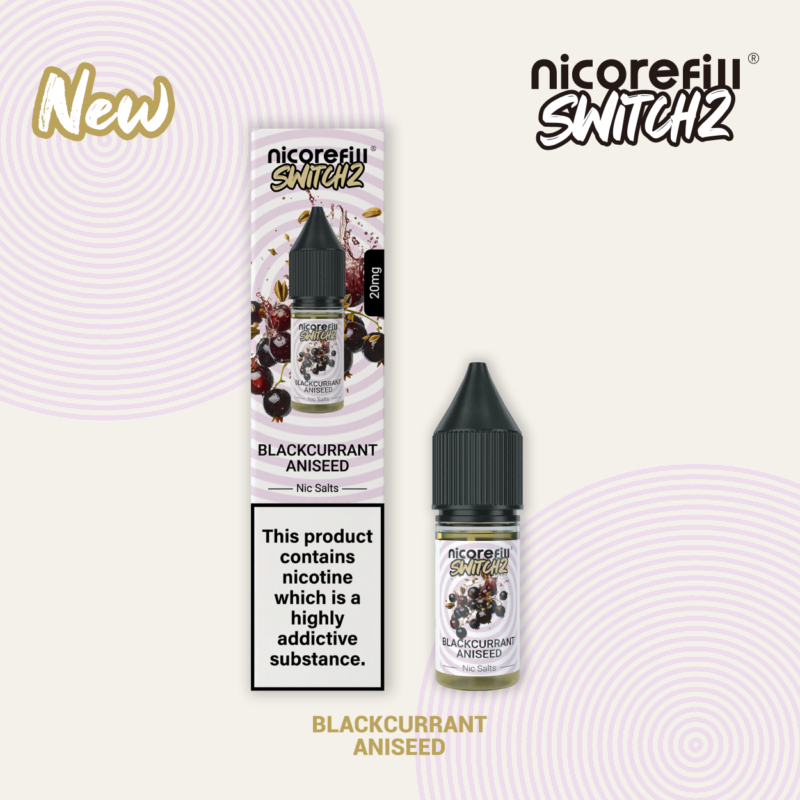 Nicorefill Blackcurrant Aniseed - 10ml 50/50 Nic Salt E-Liquid