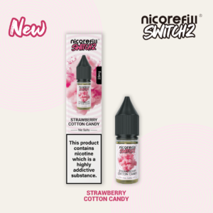 Nicorefill Strawberry Cotton Candy - 10ml 50/50 Nic Salt E-Liquid