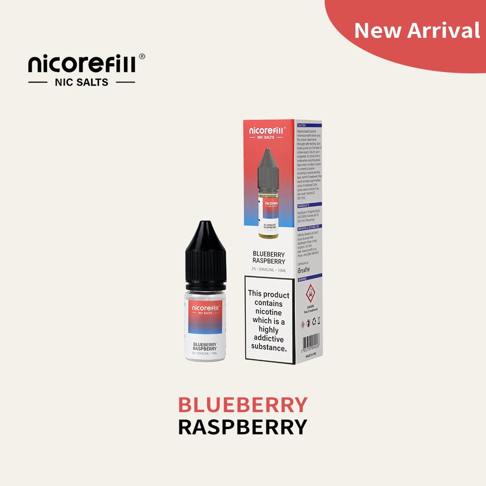 Nicorefill Blueberry Raspberry - 10ml 50/50 Nic Salt E-Liquid