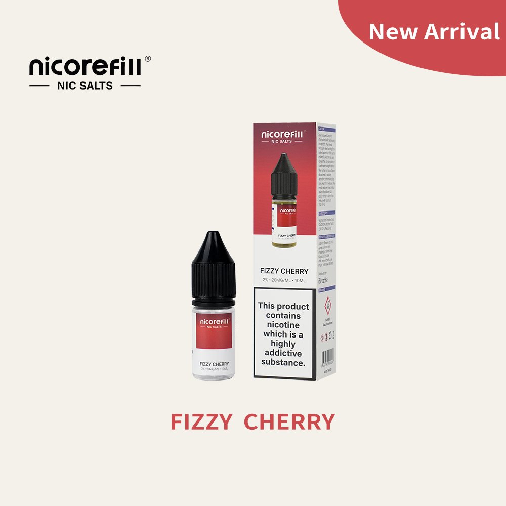 Nicorefill Fizzy Cherry - 10ml 50/50 Nic Salt E-Liquid