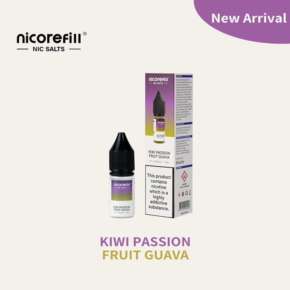 Nicorefill Kiwi Passion Fruit Guava - 10ml 50/50 Nic Salt E-Liquid